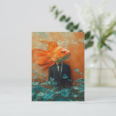 スーツ姿の金魚 ポストカード (スタンド正面)