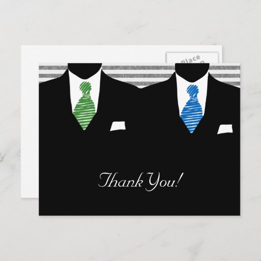 スーツ氏とタイゲイさん結婚ありがとう ポストカード (正面/裏面)