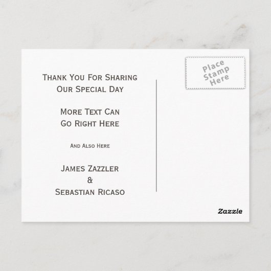 スーツ氏とタイゲイさん結婚ありがとう ポストカード (裏面)