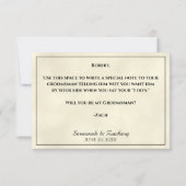 スーツ私のグロムスマンのマーリングアイボリーまたはクリームになる カード (裏面)