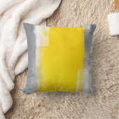 「スーツ」の灰色および黄色の抽象美術の枕 クッション (ブランケット)