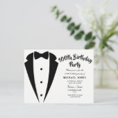 スーツ&タイは100th誕生日パーティーの招待状 招待状 (スタンド正面)