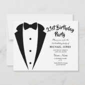 スーツ&タイ メンズ 21歳の誕生日パーティー招待状 招待状 (正面)