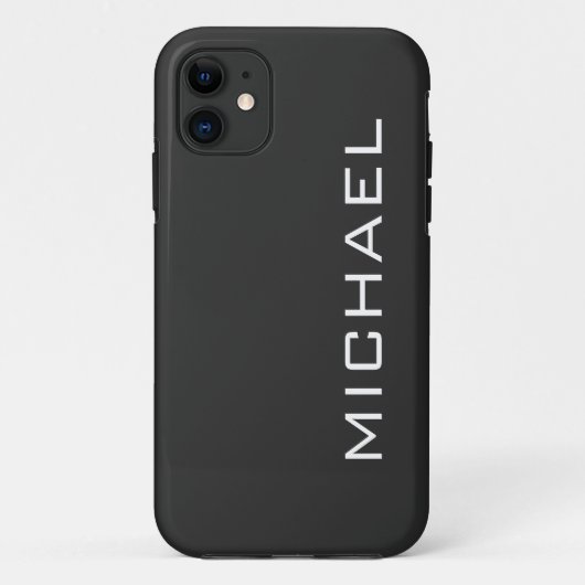 スートブラック無地のカラー |ミニマリスト名 Case-Mate iPhoneケース (裏面)