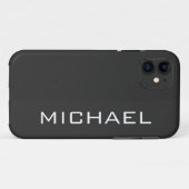 スートブラック無地のカラー |ミニマリスト名 Case-Mate iPhoneケース (裏面(横))