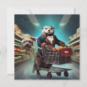 スーパーで動物の幽霊に囲まれたコスプレオッター シーズンカード (正面)