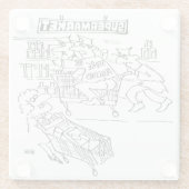 スーパーに刑事を置く ガラスコースター (裏面)