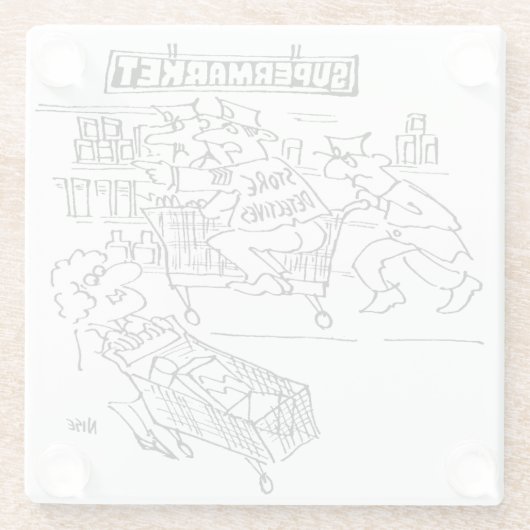 スーパーに刑事を置く ガラスコースター (裏面)