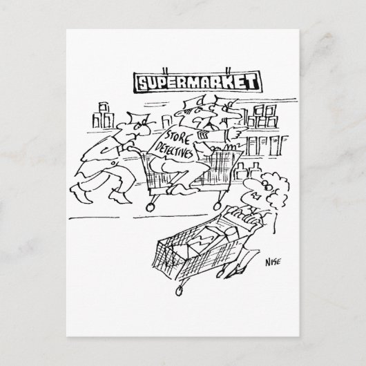 スーパーに刑事を置く ポストカード (正面)