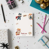 スーパーアニマル キッズ誕生日感謝カード サンキューカード