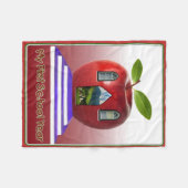 スーパーカワイイ「私の学校の初日」 フリースブランケット (正面(横))