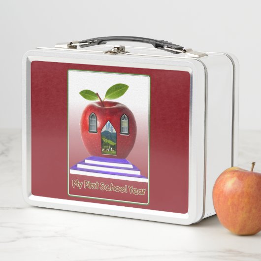 スーパーカワイイ「私の学校の初日」 メタルランチボックス (インサイチュ)