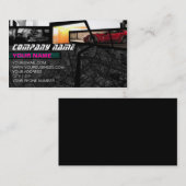 スーパーカーは動的ガレージの背景で分解します 名刺 (正面/裏面)