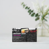 スーパーカーは動的ガレージの背景で分解します 名刺 (スタンド正面)