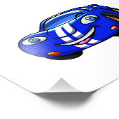 スーパーカーブルーレーシングマンガ|バックカラーを選択 フォトプリント            (角)