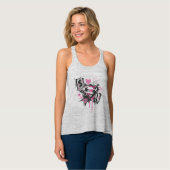 スーパーガールがこぼれ落ち、走り書きのコラージュ タンクトップ (正面フル)