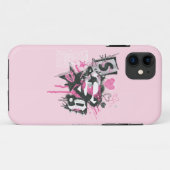 スーパーガールがこぼれ落ち、走り書きのコラージュ Case-Mate iPhoneケース (裏面(横))
