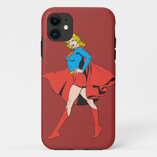 スーパーガールがポーズをとる Case-Mate iPhoneケース (裏面)