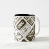 スーパーガールが一つのパターンブラウンを認める ツートーンマグカップ (正面右)