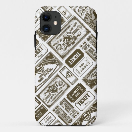 スーパーガールが一つのパターンブラウンを認める Case-Mate iPhoneケース (裏面)