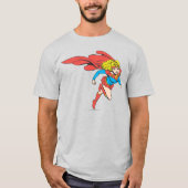 スーパーガールが右にジャンプ Tシャツ (正面)