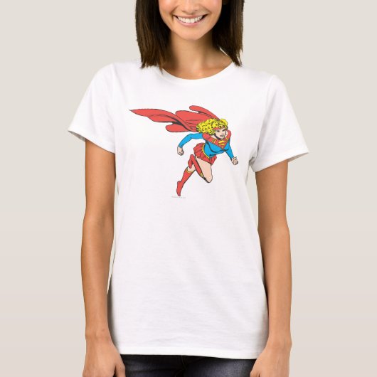 スーパーガールが右にジャンプ Tシャツ (正面)