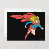 スーパーガールが右に飛ぶ ポストカード (正面/裏面)