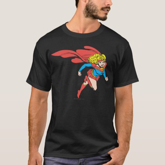 スーパーガールが右に飛ぶ Tシャツ (正面)