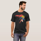 スーパーガールが右に飛ぶ Tシャツ (正面フル)