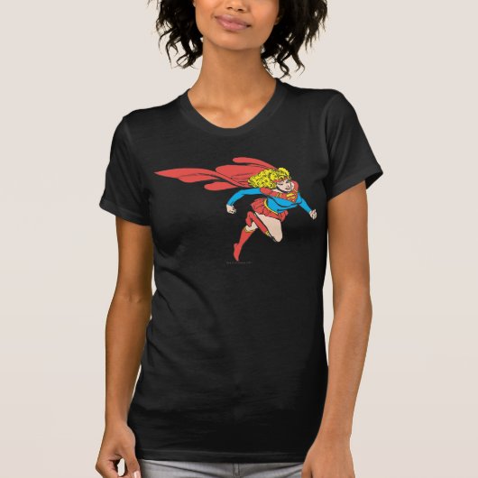 スーパーガールが右に飛ぶ Tシャツ (正面)