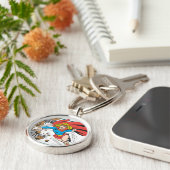 スーパーガールが大きい石 キーホルダー (側面)