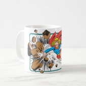 スーパーガールが大きい石 コーヒーマグカップ (正面左)