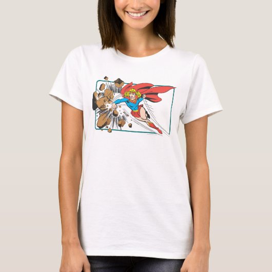 スーパーガールが大きい石 Tシャツ (正面)