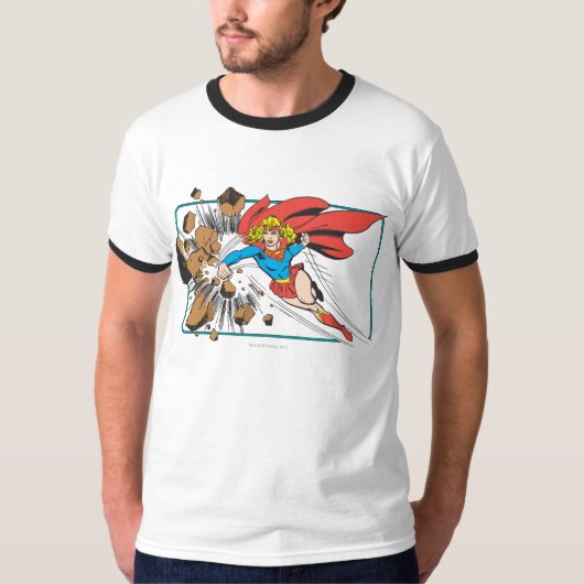 スーパーガールが大きい石 Tシャツ (正面)
