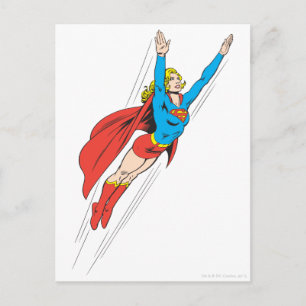 スーパーガールが高く舞い上がる ポストカード