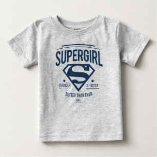 スーパーガールこれまで以上に優れたレトログラフィック ベビーTシャツ