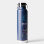 スーパーガールとロゴ色のアウトライン ウォーターボトル (正面)