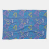 スーパーガールとロゴ色のアウトライン キッチンタオル (横)