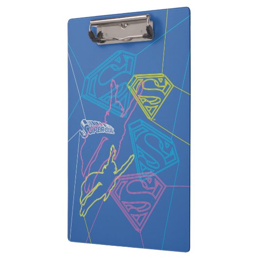 スーパーガールとロゴ色のアウトライン クリップボード (左)