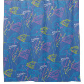 スーパーガールとロゴ色のアウトライン シャワーカーテン (正面)