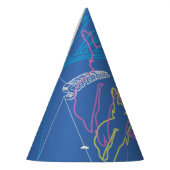 スーパーガールとロゴ色のアウトライン パーティーハット (左)