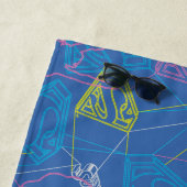 スーパーガールとロゴ色のアウトライン ビーチタオル (インサイチュ)