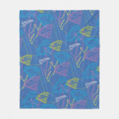 スーパーガールとロゴ色のアウトライン フリースブランケット (正面)