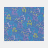 スーパーガールとロゴ色のアウトライン フリースブランケット (正面(横))