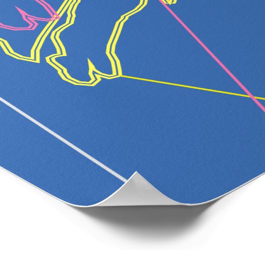 スーパーガールとロゴ色のアウトライン ポスター (角)