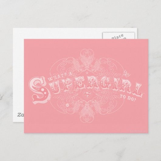 スーパーガールに何ができる ピンク ポストカード (正面/裏面)