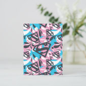 スーパーガールのカラースプラッシュ渦パターン6 ポストカード (スタンド正面)