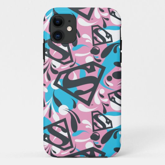 スーパーガールのカラースプラッシュ渦パターン6 Case-Mate iPhoneケース (裏面)
