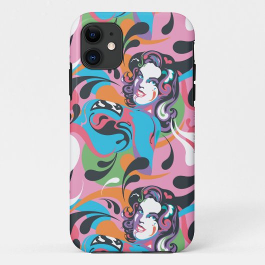 スーパーガールのカラースプラッシュ渦巻きパターン2 Case-Mate iPhoneケース (裏面)