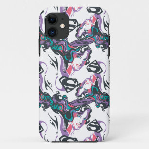 スーパーガールのカラースプラッシュ渦巻きパターン3 iPhone 11 ケース